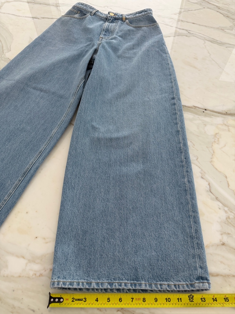 CHANEL 26A CC BLUE WASH BAGGY JEANS SIZE FR 36 / US 4 NWTS! - Picture 13 of 16